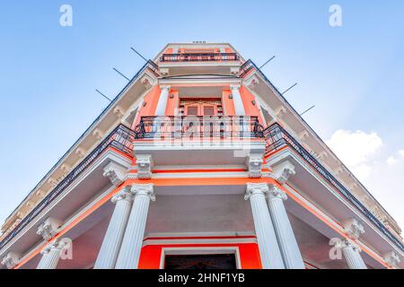 Hotel Rueda, Fassadenarchitektur Gebäude, Ciego de Avila, Kuba, 2020 Stockfoto