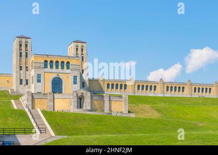 R.C. Harris Water Treatment Plant, ein Wahrzeichen am Ufer des Art déco-Gebäudes in Scarborough, im Osten von Toronto, bekannt als Palace of Purification Stockfoto