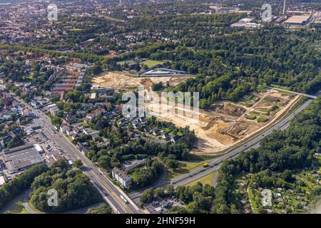 Luftaufnahme, Ostpark Quartier Feldmark Baustelle für neue Wohnquartiere im Bochumer Stadtteil Altenbochum, Ruhrgebiet, Nordrhein-We Stockfoto