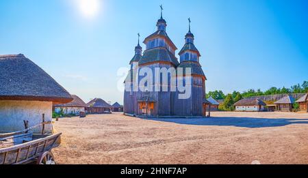 Panorama von Zaporizhian sich scansen auf der Insel Chortyzja, Zaporizhzhia, Ukraine Stockfoto