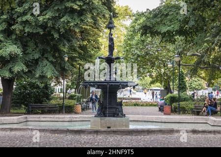 Brunnen im Zar Simeon Park, Plovdiv Stadt, Hauptstadt der Provinz Plovdiv im südlichen Zentrum Bulgariens Stockfoto