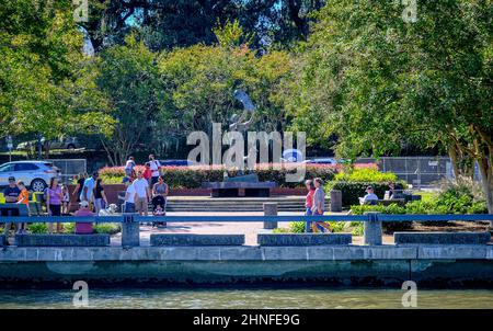 Waving Girl Statue in Savannah Stockfoto