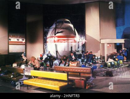 Flugzeugabsturzszene, am Set des Films, „Flugzeug!“, Paramount Pictures, 1980 Stockfoto