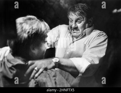 Jeff Bridges, Alex Karras, am Set von The Film, „Against All Odds“, Columbia Pictures, 1984 Stockfoto