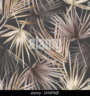 Blumen getrocknete Palmblätter Aquarell Poster Stockfoto