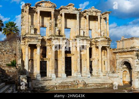 Celsus Bibliothek in Ephesus Stockfoto