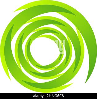 Spirale, Wirbel, Wirbel. Rotierender segmentierter Kreis, kreisförmiges Design-Element des Swoosh-Kreises, Symbolvektor - Stock-Vektor-Illustration, Clip-Art-Grafiken Stock Vektor