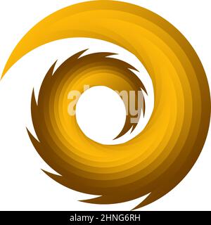Spirale, Wirbel, Wirbel. Rotierender segmentierter Kreis, kreisförmiges Design-Element des Swoosh-Kreises, Symbolvektor - Stock-Vektor-Illustration, Clip-Art-Grafiken Stock Vektor