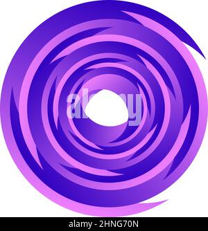 Spirale, Wirbel, Wirbel. Rotierender segmentierter Kreis, kreisförmiges Design-Element des Swoosh-Kreises, Symbolvektor - Stock-Vektor-Illustration, Clip-Art-Grafiken Stock Vektor
