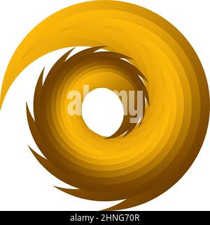 Spirale, Wirbel, Wirbel. Rotierender segmentierter Kreis, kreisförmiges Design-Element des Swoosh-Kreises, Symbolvektor - Stock-Vektor-Illustration, Clip-Art-Grafiken Stock Vektor