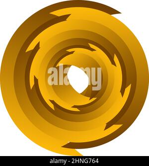 Spirale, Wirbel, Wirbel. Rotierender segmentierter Kreis, kreisförmiges Design-Element des Swoosh-Kreises, Symbolvektor - Stock-Vektor-Illustration, Clip-Art-Grafiken Stock Vektor