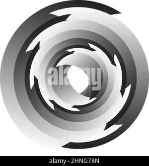 Spirale, Wirbel, Wirbel. Rotierender segmentierter Kreis, kreisförmiges Design-Element des Swoosh-Kreises, Symbolvektor - Stock-Vektor-Illustration, Clip-Art-Grafiken Stock Vektor