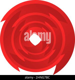 Spirale, Wirbel, Wirbel. Rotierender segmentierter Kreis, kreisförmiges Design-Element des Swoosh-Kreises, Symbolvektor - Stock-Vektor-Illustration, Clip-Art-Grafiken Stock Vektor