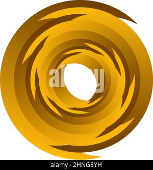 Spirale, Wirbel, Wirbel. Rotierender segmentierter Kreis, kreisförmiges Design-Element des Swoosh-Kreises, Symbolvektor - Stock-Vektor-Illustration, Clip-Art-Grafiken Stock Vektor