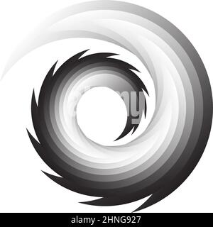 Spirale, Wirbel, Wirbel. Rotierender segmentierter Kreis, kreisförmiges Design-Element des Swoosh-Kreises, Symbolvektor - Stock-Vektor-Illustration, Clip-Art-Grafiken Stock Vektor