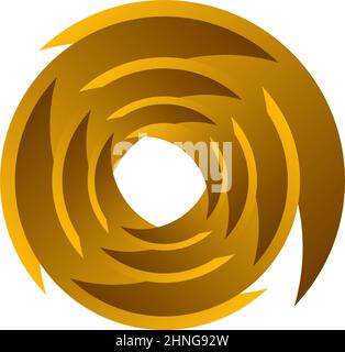 Spirale, Wirbel, Wirbel. Rotierender segmentierter Kreis, kreisförmiges Design-Element des Swoosh-Kreises, Symbolvektor - Stock-Vektor-Illustration, Clip-Art-Grafiken Stock Vektor