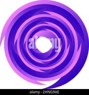 Spirale, Wirbel, Wirbel. Rotierender segmentierter Kreis, kreisförmiges Design-Element des Swoosh-Kreises, Symbolvektor - Stock-Vektor-Illustration, Clip-Art-Grafiken Stock Vektor