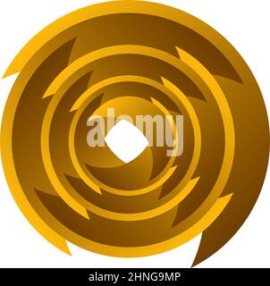 Spirale, Wirbel, Wirbel. Rotierender segmentierter Kreis, kreisförmiges Design-Element des Swoosh-Kreises, Symbolvektor - Stock-Vektor-Illustration, Clip-Art-Grafiken Stock Vektor