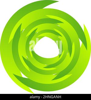 Spirale, Wirbel, Wirbel. Rotierender segmentierter Kreis, kreisförmiges Design-Element des Swoosh-Kreises, Symbolvektor - Stock-Vektor-Illustration, Clip-Art-Grafiken Stock Vektor