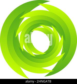 Spirale, Wirbel, Wirbel. Rotierender segmentierter Kreis, kreisförmiges Design-Element des Swoosh-Kreises, Symbolvektor - Stock-Vektor-Illustration, Clip-Art-Grafiken Stock Vektor
