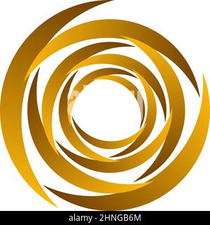 Spirale, Wirbel, Wirbel. Rotierender segmentierter Kreis, kreisförmiges Design-Element des Swoosh-Kreises, Symbolvektor - Stock-Vektor-Illustration, Clip-Art-Grafiken Stock Vektor