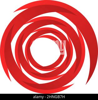 Spirale, Wirbel, Wirbel. Rotierender segmentierter Kreis, kreisförmiges Design-Element des Swoosh-Kreises, Symbolvektor - Stock-Vektor-Illustration, Clip-Art-Grafiken Stock Vektor