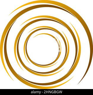 Spirale, Wirbel, Wirbel. Rotierender segmentierter Kreis, kreisförmiges Design-Element des Swoosh-Kreises, Symbolvektor - Stock-Vektor-Illustration, Clip-Art-Grafiken Stock Vektor