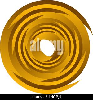 Spirale, Wirbel, Wirbel. Rotierender segmentierter Kreis, kreisförmiges Design-Element des Swoosh-Kreises, Symbolvektor - Stock-Vektor-Illustration, Clip-Art-Grafiken Stock Vektor
