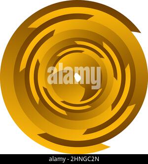 Spirale, Wirbel, Wirbel. Rotierender segmentierter Kreis, kreisförmiges Design-Element des Swoosh-Kreises, Symbolvektor - Stock-Vektor-Illustration, Clip-Art-Grafiken Stock Vektor