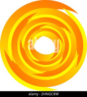 Spirale, Wirbel, Wirbel. Rotierender segmentierter Kreis, kreisförmiges Design-Element des Swoosh-Kreises, Symbolvektor - Stock-Vektor-Illustration, Clip-Art-Grafiken Stock Vektor