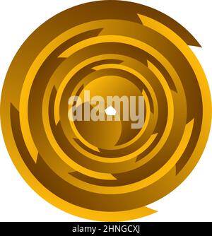Spirale, Wirbel, Wirbel. Rotierender segmentierter Kreis, kreisförmiges Design-Element des Swoosh-Kreises, Symbolvektor - Stock-Vektor-Illustration, Clip-Art-Grafiken Stock Vektor