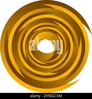 Spirale, Wirbel, Wirbel. Rotierender segmentierter Kreis, kreisförmiges Design-Element des Swoosh-Kreises, Symbolvektor - Stock-Vektor-Illustration, Clip-Art-Grafiken Stock Vektor