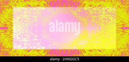 Ein abstraktes neonfarbenes Grunge-Randbild. Stockfoto