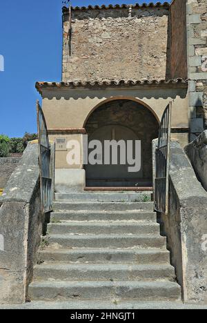 Kirche Sant Feliu in Buixalleu in der Region La Selva Provinz Gerona, Katalonien, Spanien Stockfoto