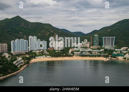 Luftaufnahme aus dem Hubschrauber, zeigt Repulse Bay, Hong Kong Island, 2008 Stockfoto