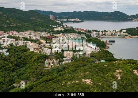 Luftaufnahme aus dem Hubschrauber mit Chung Hom Kok und Stanley, Hong Kong Island, 2008 Stockfoto