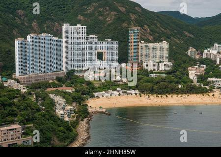 Luftaufnahme aus dem Hubschrauber, zeigt Repulse Bay, Hong Kong Island, 2008 Stockfoto