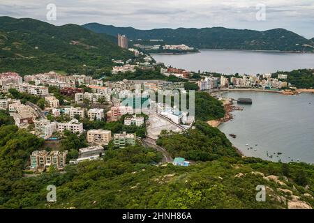 Luftaufnahme aus dem Hubschrauber mit Chung Hom Kok und Stanley, Hong Kong Island, 2008 Stockfoto