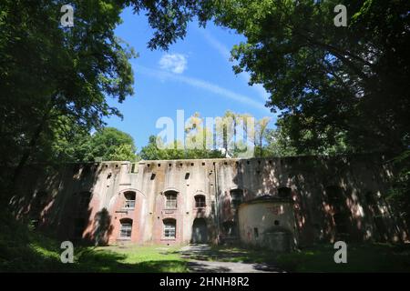 Krakau. Krakau. Polen. Die 'Dlubnia 49a' Hauptgepanzerte Artilleriefestung Teil der 'Twierdza Krakau' (Festung Krakau) österreichisch-ungarischen Festung Stockfoto