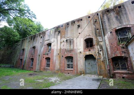 Krakau. Krakau. Polen. Die 'Dlubnia 49a' Hauptgepanzerte Artilleriefestung Teil der 'Twierdza Krakau' (Festung Krakau) österreichisch-ungarischen Festung Stockfoto
