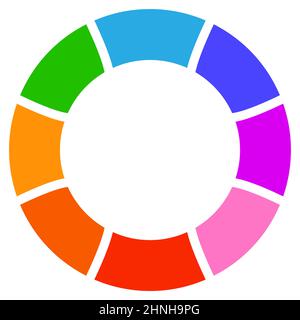 Kreisdiagramm, Kreisdiagramm, Infografik des Kreisdiagramms, Präsentationselement. Geteilte, segmentierte Kreisform – Vektorgrafik auf Stock, Clip-Art-Grafik Stock Vektor