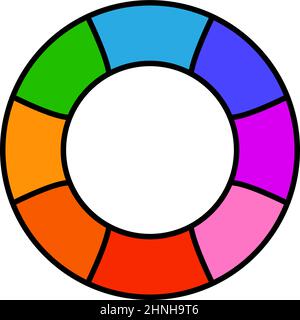 Kreisdiagramm, Kreisdiagramm, Infografik des Kreisdiagramms, Präsentationselement. Geteilte, segmentierte Kreisform – Vektorgrafik auf Stock, Clip-Art-Grafik Stock Vektor