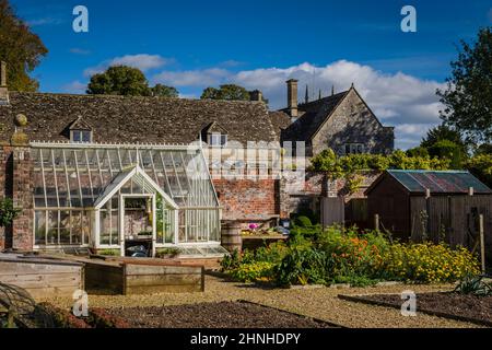 Küchengarten im Avebury Manor, Wiltshire, Großbritannien. Stockfoto