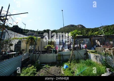 Old Mo Tat Dorf im südlichen Teil der Lamma Insel in Hong Kong. Stockfoto