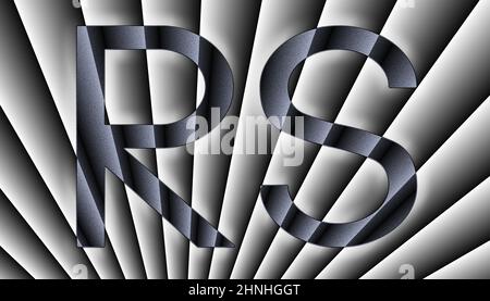 Unterschrift RS, Ecke Grad Stockfoto