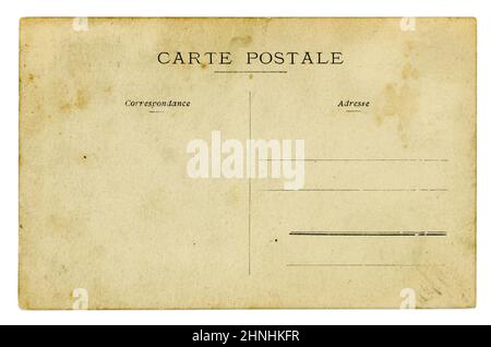 Reverse original französische Postkarte . Carte Postale. Ca. 1907. Stockfoto