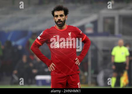 Stadion San Siro, Mailand, Italien. 16th. Februar 2022. Champions League Football, Runde von 16:1st, Inter Mailand gegen FC Liverpool; MOHAMED SALAH, Liverpool Credit: Action Plus Sports/Alamy Live News Stockfoto