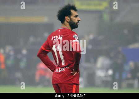 Stadion San Siro, Mailand, Italien. 16th. Februar 2022. Champions League Football, Runde von 16:1st, Inter Mailand gegen FC Liverpool; MOHAMED SALAH, Liverpool Credit: Action Plus Sports/Alamy Live News Stockfoto
