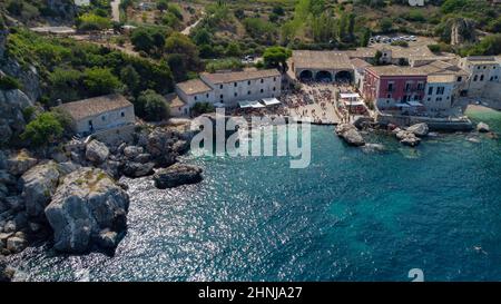 Europa, Italien, Sizilien, Naturschutzgebiet Lo Zingaro, Scopello's Tonnara Stockfoto