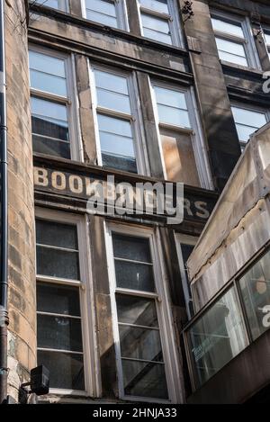 Buchbinder Ghost Sign-in Lane in der Buchanan Street, Glasgow. Stockfoto